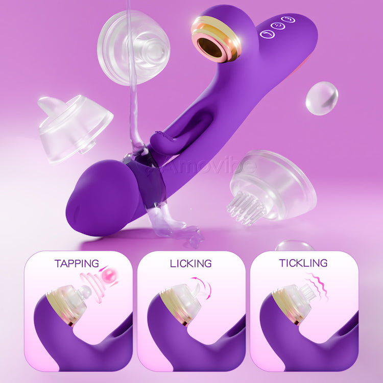 Flapping G-Spot Vibrator met Siliconen Hoezen voor Tikken, Kietelen & Likken